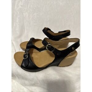 Dansko Womens Tricia Black Ankle Strap Heels EUR 39 8.5-9 (6767177)